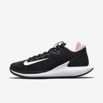 Nike Court Air Zoom Zero - Női Teniszcipő - Fekete/Rózsaszín/Fehér